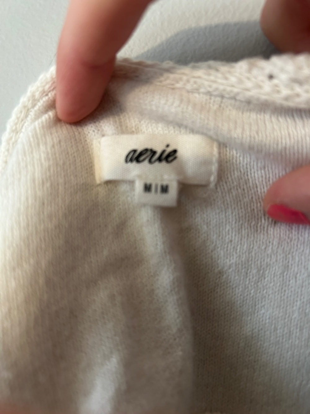 aerie Cream Crochet Knit Crop Cami - Picture 4 of 4